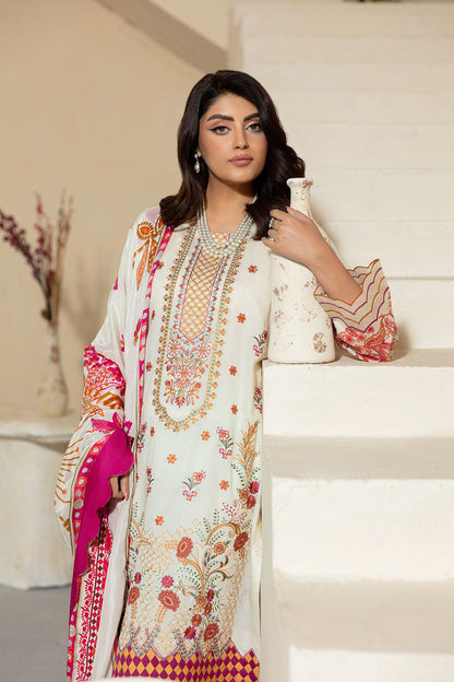 Ramsha | Mashaal Luxury Lawn | L-1308 L Ivory Lawn