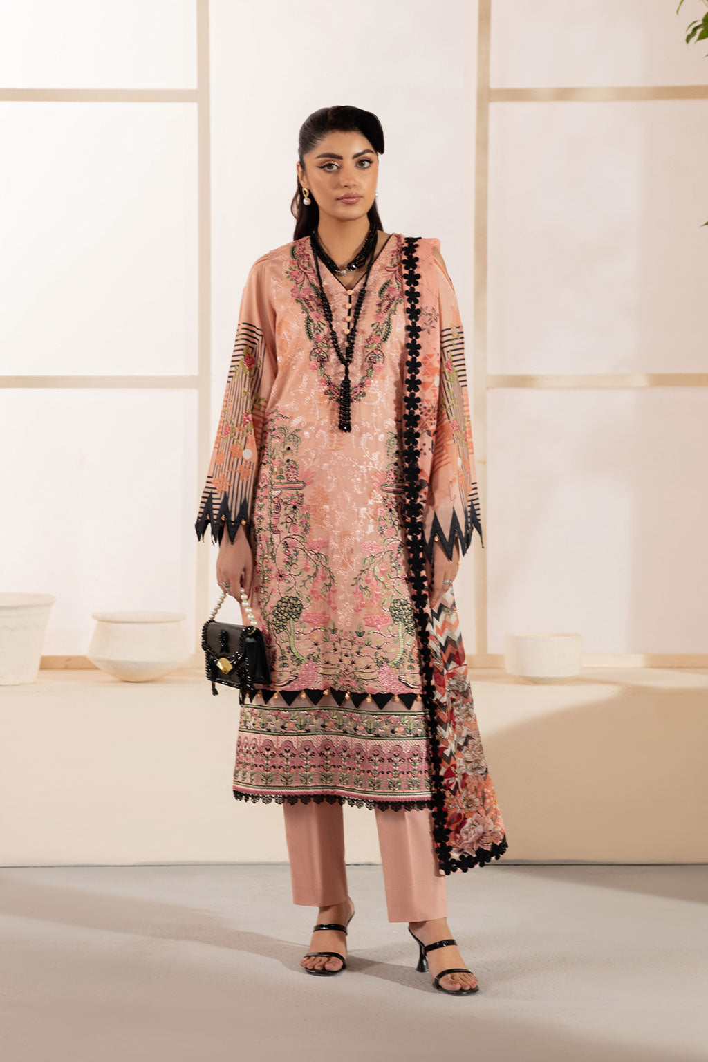 Ramsha | Mashaal Luxury Lawn | L-1311 XS Nude Peach Lawn