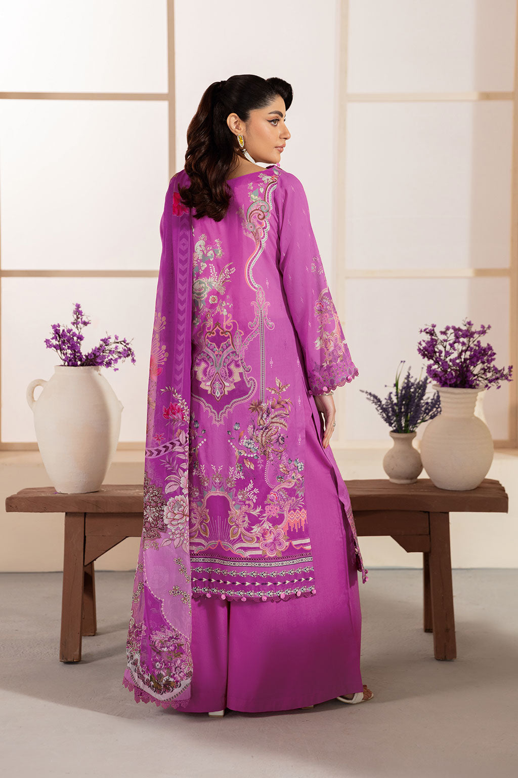 Ramsha | Mashaal Luxury Lawn | L-1312 S Lawn Mauve Pink