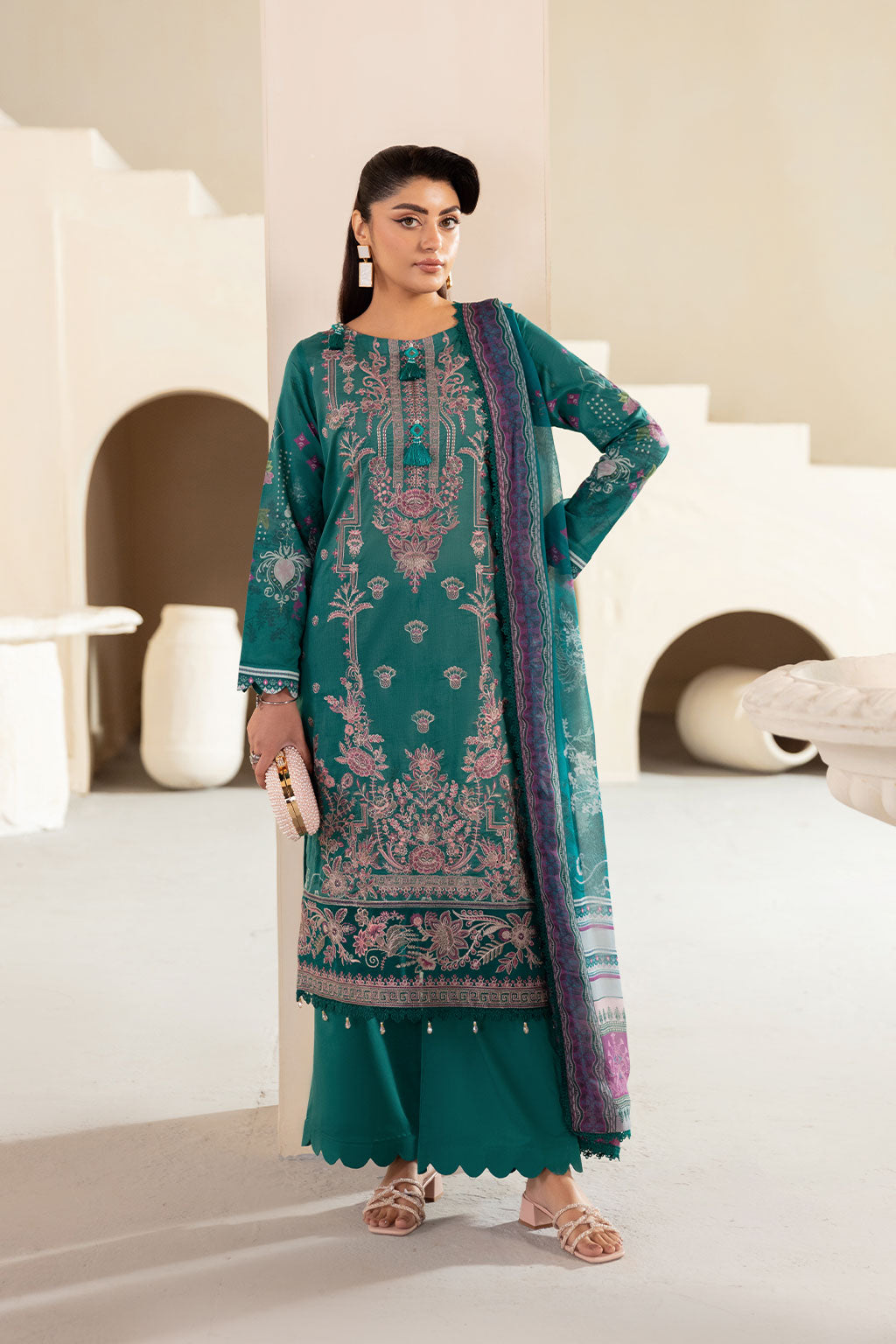 Ramsha | Mashaal Luxury Lawn | L-1310 XS Emerald Green Lawn