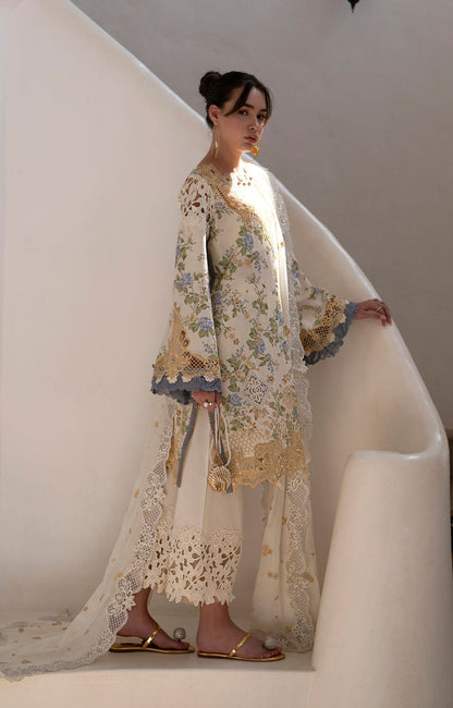 AJR Couture | Printakari Lawn 25 | Maze XL Off White Lawn