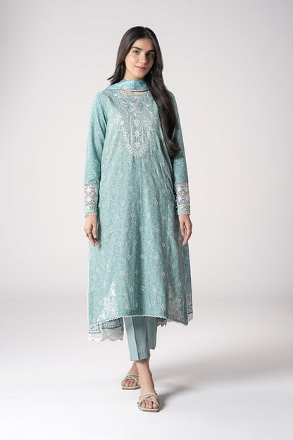 Maria B | Basics RTW | 3 Pc Embroidered Mesh Lurex Dots Suit | MB-CS25-142 XS Sea Green Mesh