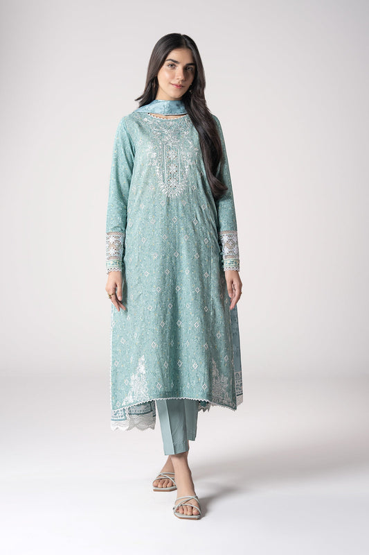 Maria B | Basics RTW | 3 Pc Embroidered Mesh Lurex Dots Suit | MB-CS25-142 XS Sea Green Mesh