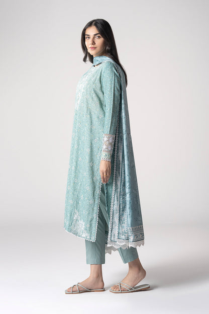 Maria B | Basics RTW | 3 Pc Embroidered Mesh Lurex Dots Suit | MB-CS25-142 S Sea Green Mesh