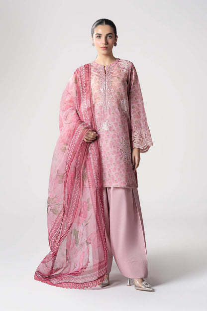Maria B | Basics RTW | 3 Pc Embroidered Dobby Suit | MB-CS25-145 S Pink Silk