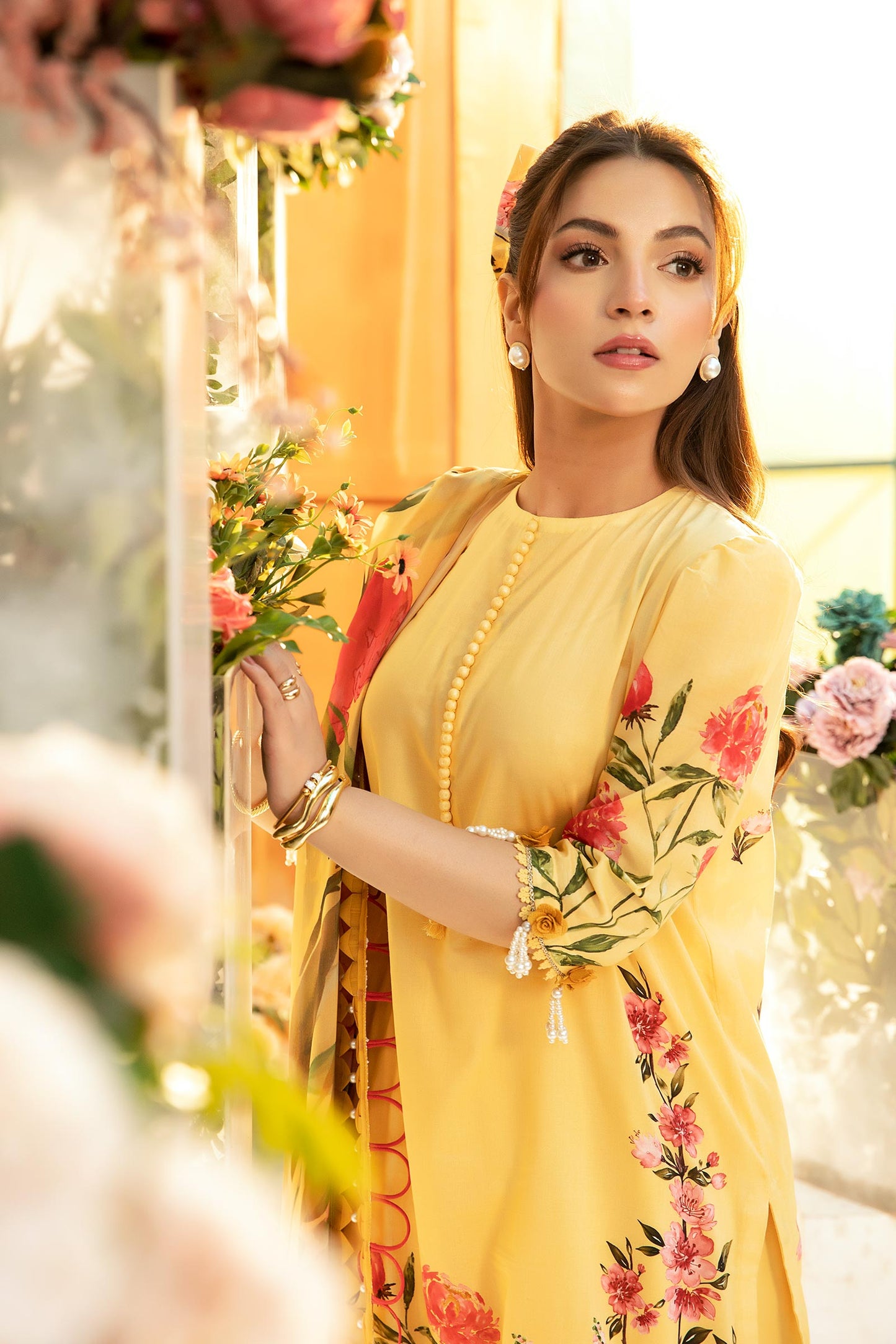 Maria B | M Basic Summer Lawn 25 | MB-CUS25-701A L Yellow Lawn