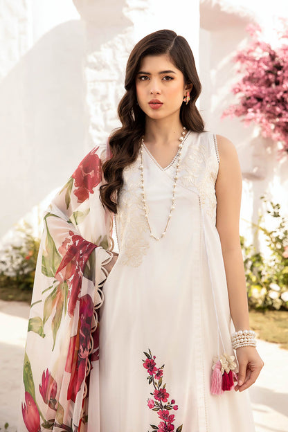 Maria B | M Basic Summer Lawn 25 | MB-CUS25-701B M White Lawn
