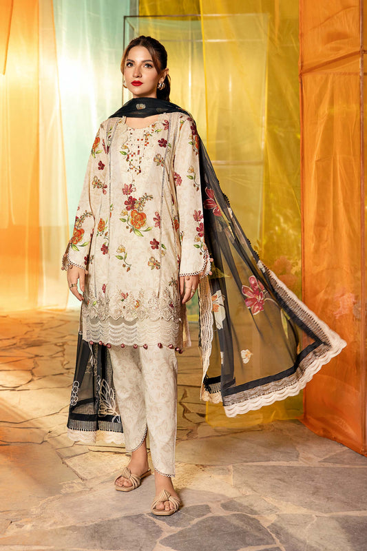 Maria B | M Basic Summer Lawn 25 | MB-CUS25-702B XS Beige Lawn