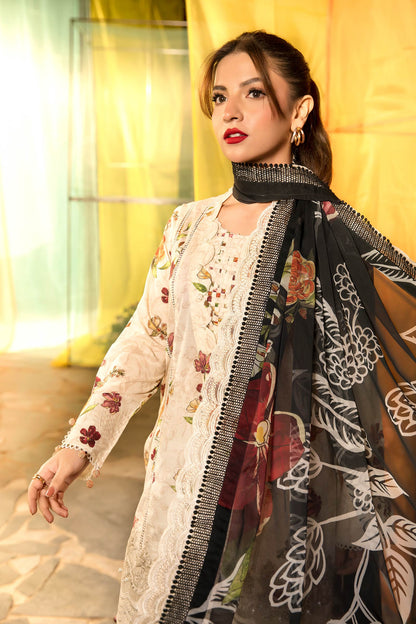 Maria B | M Basic Summer Lawn 25 | MB-CUS25-702B M Beige Lawn