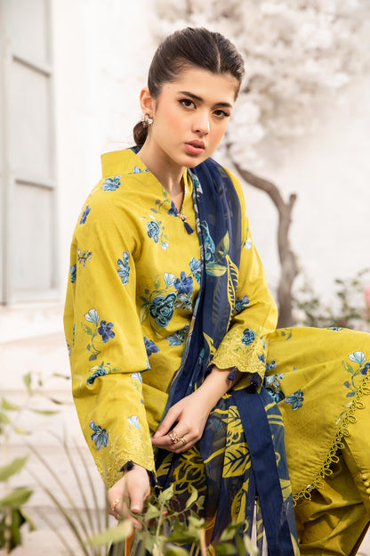 Maria B | M Basic Summer Lawn 25 | MB-CUS25-702A L Mustard Lawn