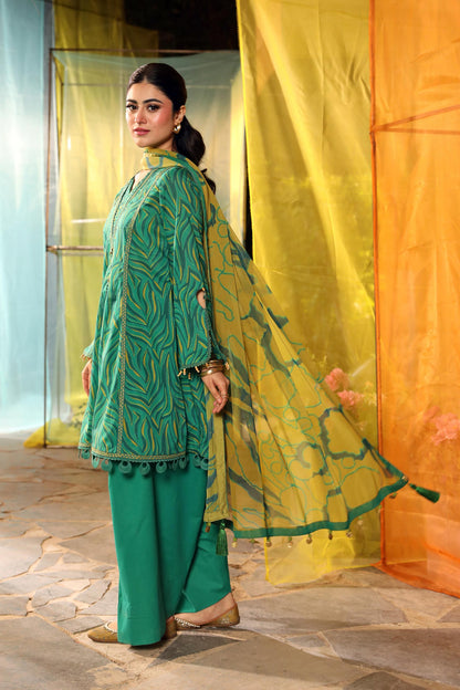 Maria B | M Basic Summer Lawn 25 | MB-CUS25-704A S Emerald Green Lawn