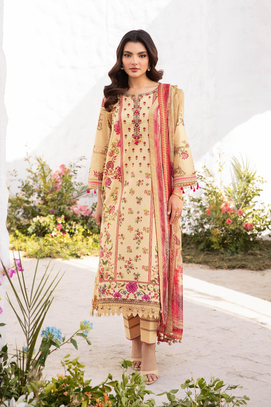 Maria B | M Basic Summer Lawn 25 | MB-CUS25-705A XS Dust Yellow Lawn