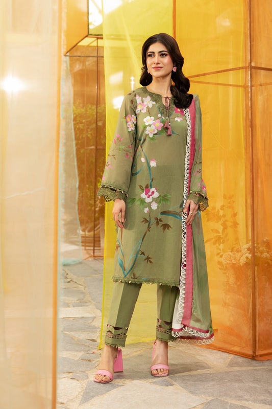 Maria B | M Basic Summer Lawn 25 | MB-CUS25-707A XS Mint Green Lawn