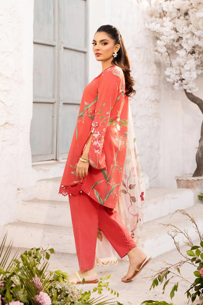Maria B | M Basic Summer Lawn 25 | MB-CUS25-707B L Red Lawn