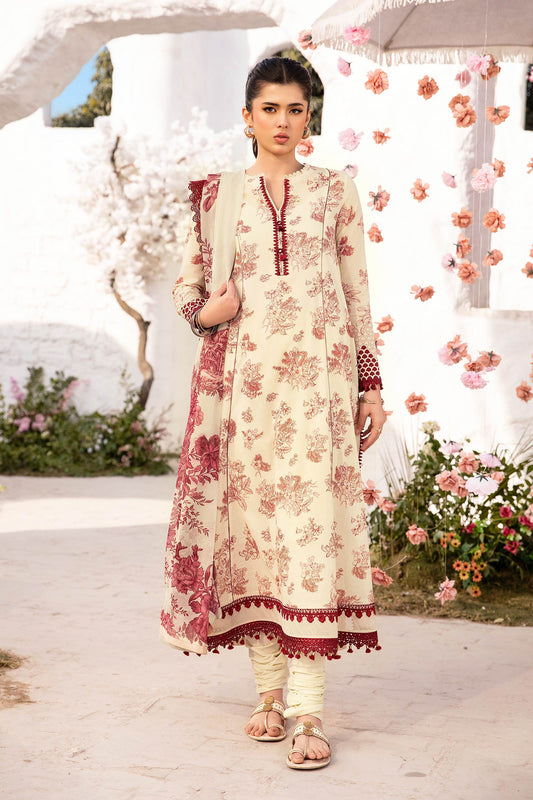 Maria B | M Basic Summer Lawn 25 | MB-CUS25-709A XS Pastel Yellow Lawn