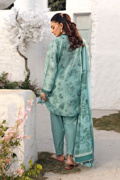 Maria B | M Basic Summer Lawn 25 | MB-CUS25-708B S Ice Blue Lawn