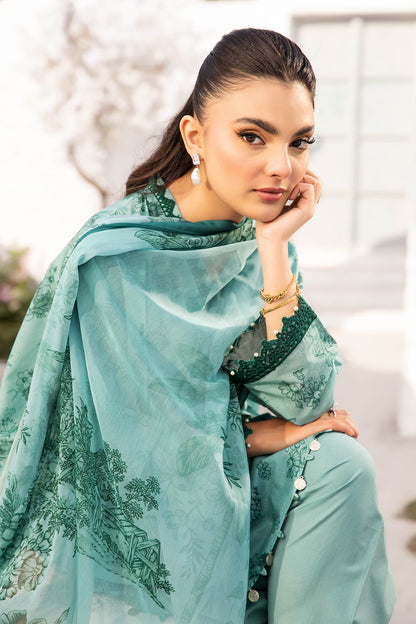 Maria B | M Basic Summer Lawn 25 | MB-CUS25-708B XL Ice Blue Lawn