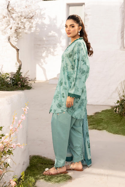 Maria B | M Basic Summer Lawn 25 | MB-CUS25-708B L Ice Blue Lawn