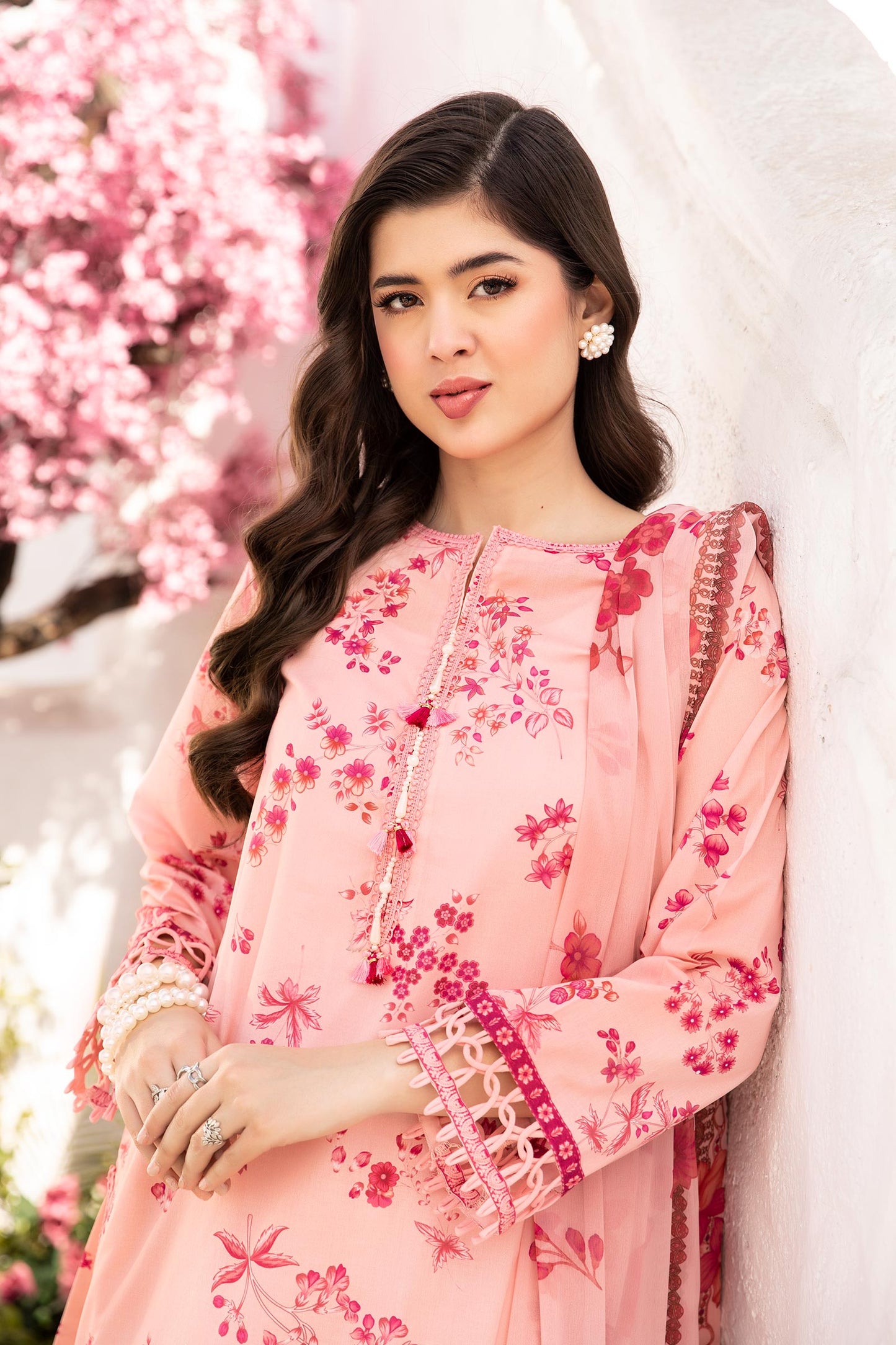 Maria B | M Basic Summer Lawn 25 | MB-CUS25-709A L Pink Lawn