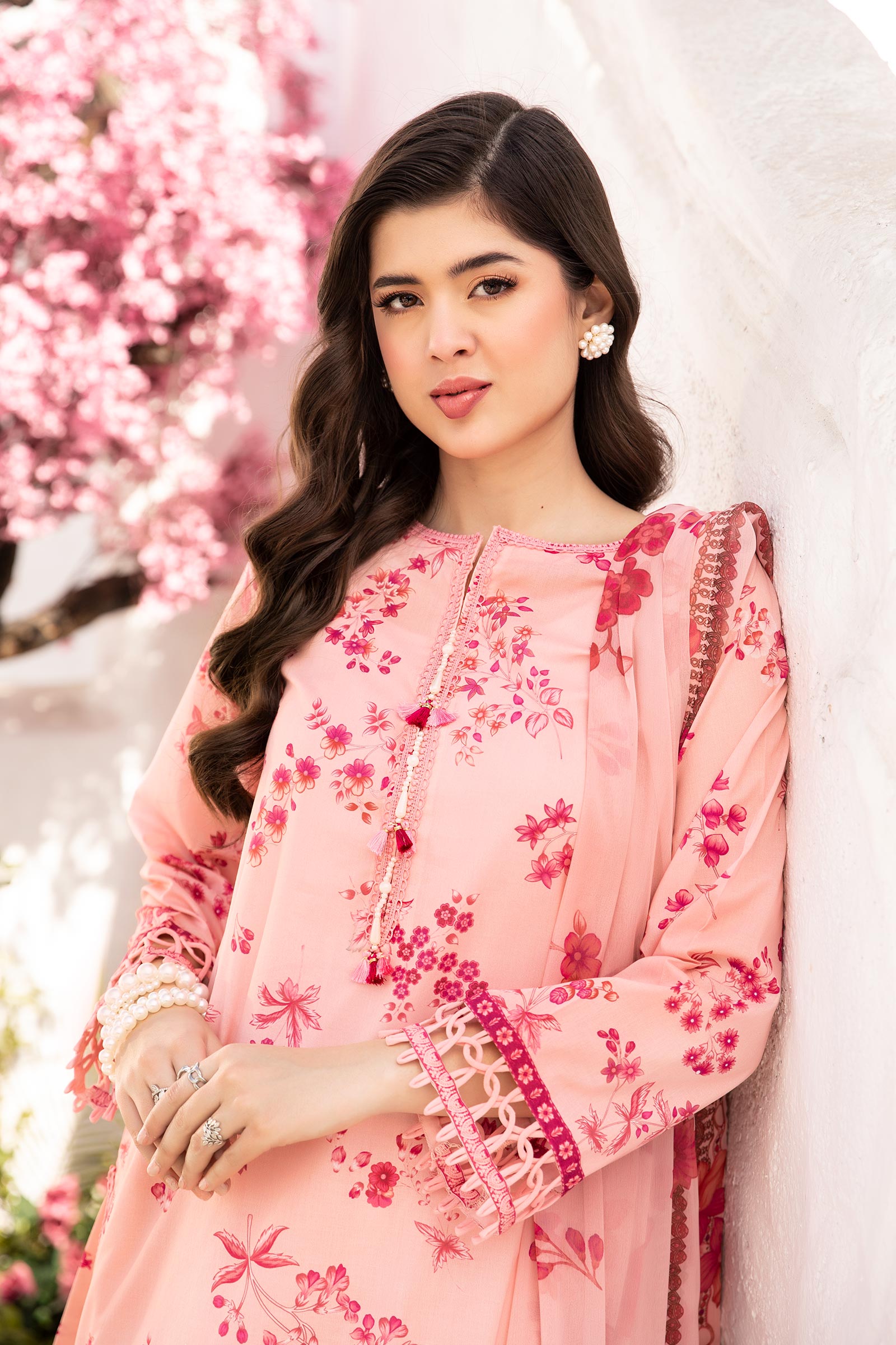Maria B | M Basic Summer Lawn 25 | MB-CUS25-709A L Pink Lawn