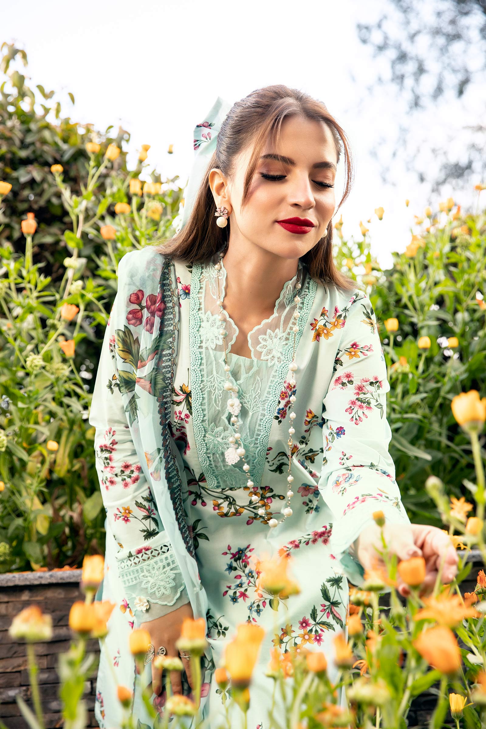 Maria B | M Basic Summer Lawn 25 | MB-CUS25-709B M Pastel Blue Lawn