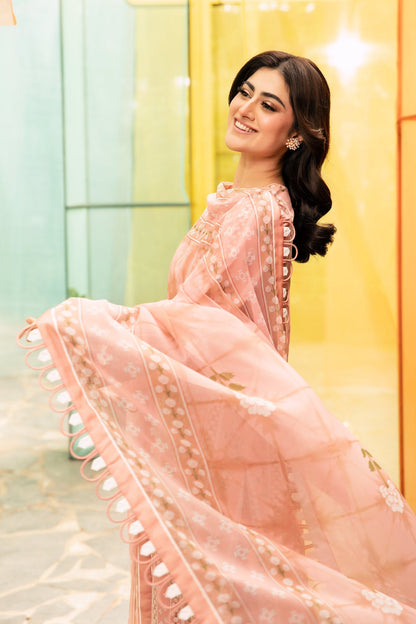 Maria B | M Basic Summer Lawn 25 | MB-CUS25-711B L Pink Slub Lawn