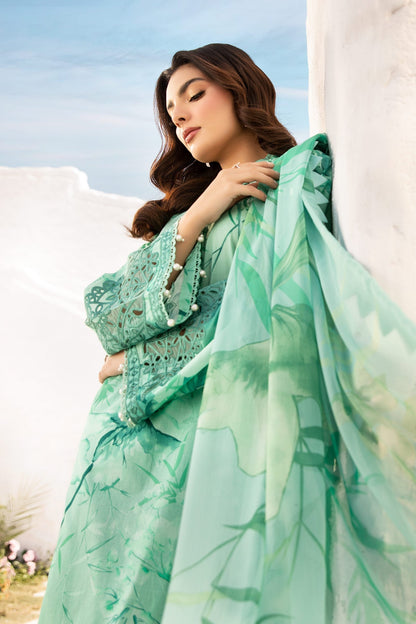 Maria B | M Basic Summer Lawn 25 | MB-CUS25-713A L Mint Green Slub Lawn