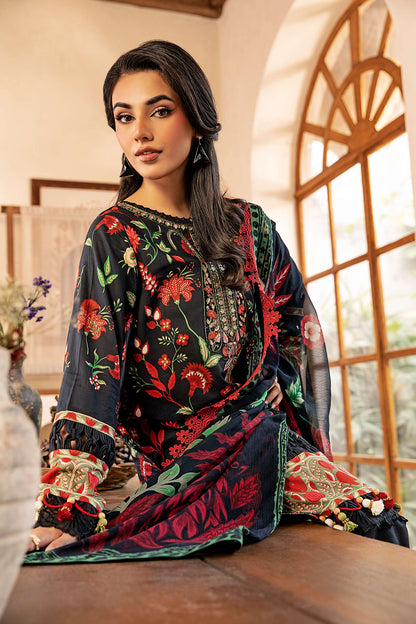 Maria B | Eid Basic Lawn | MB-CUS25-901A L Black Lawn
