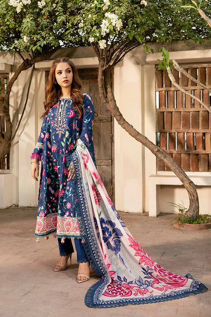 Maria B | Eid Basic Lawn | MB-CUS25-901B L Dark Blue Lawn
