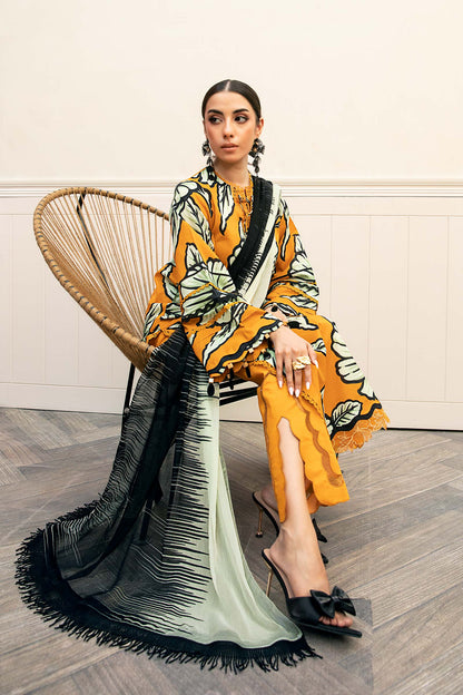 Maria B | Eid Basic Lawn | MB-CUS25-902A L Mustard Lawn