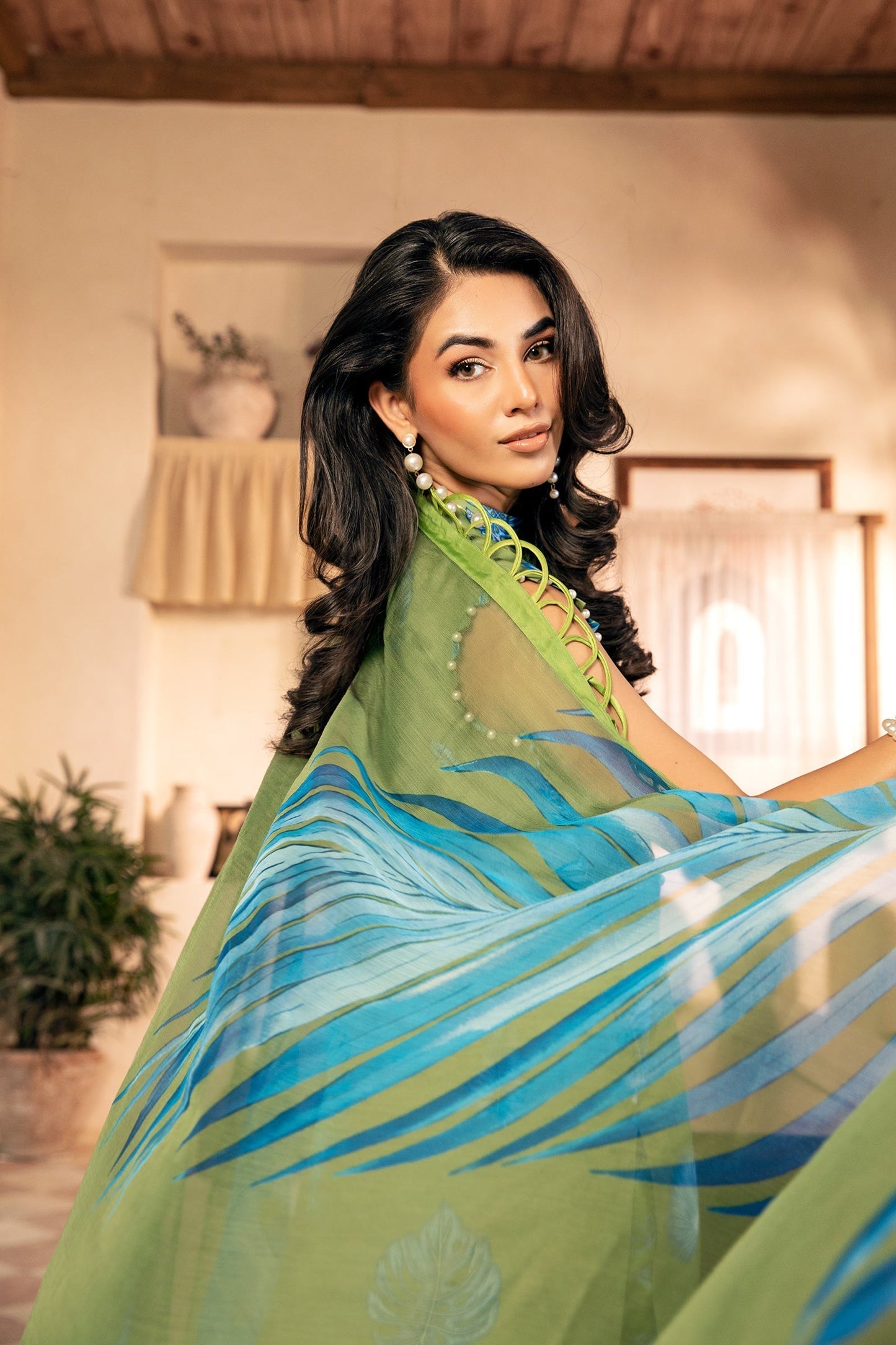 Maria B | Eid Basic Lawn | MB-CUS25-906A L Pistachio Green Lawn