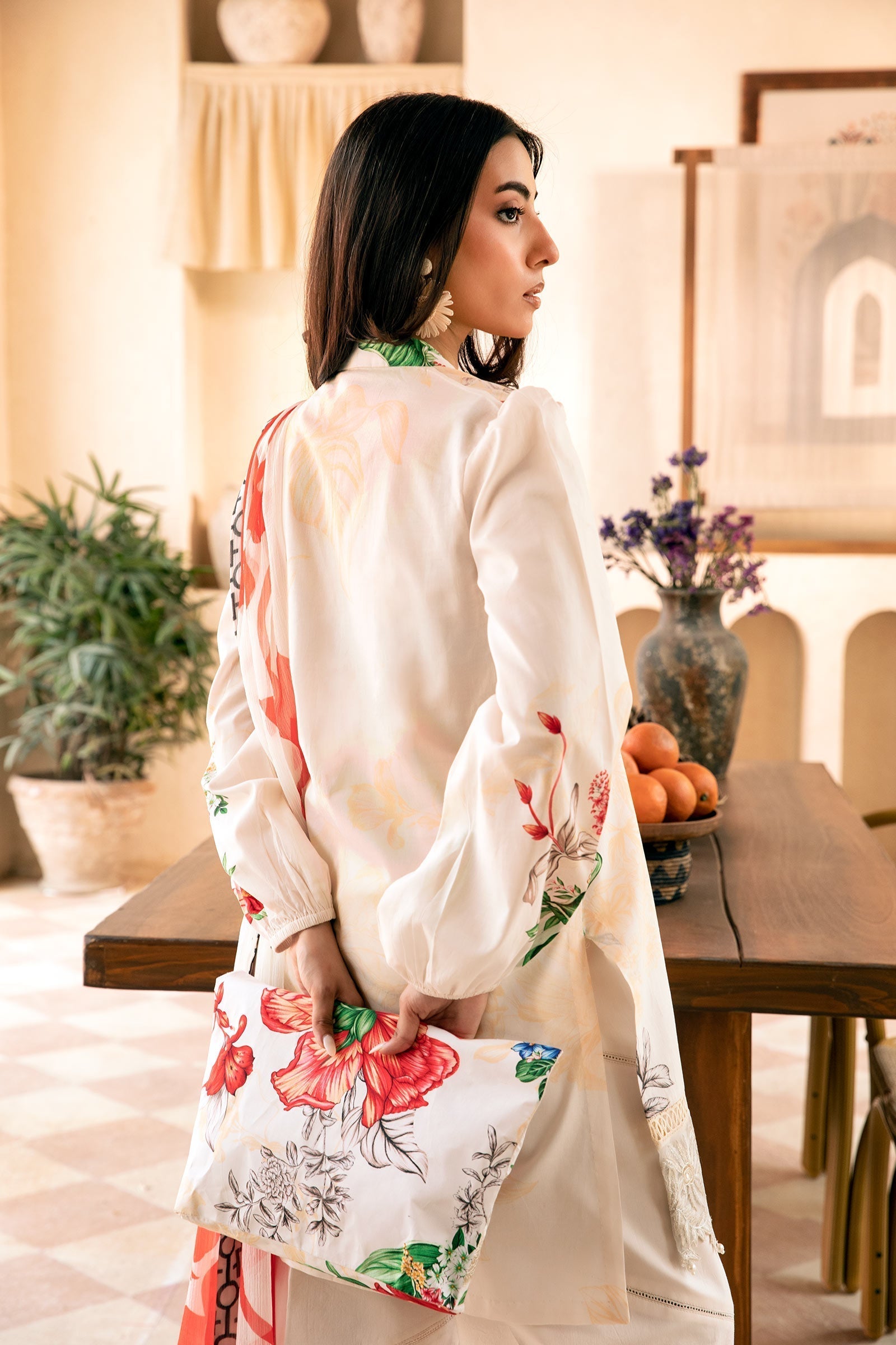 Maria B | Eid Basic Lawn | MB-CUS25-907B S Off White Lawn