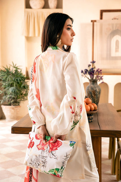 Maria B | Eid Basic Lawn | MB-CUS25-907B S Off White Lawn