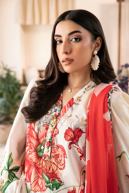 Maria B | Eid Basic Lawn | MB-CUS25-907B M Off White Lawn