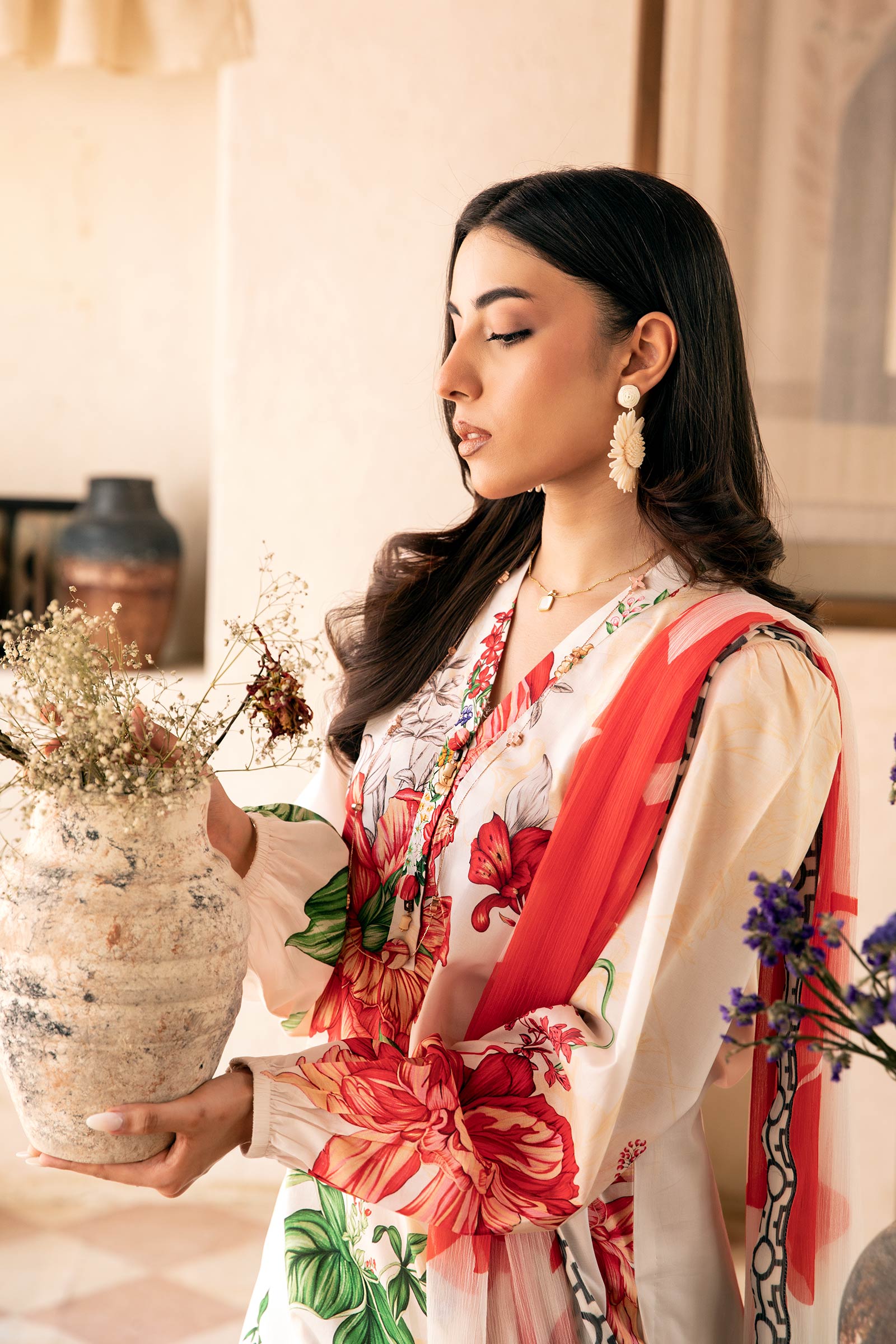 Maria B | Eid Basic Lawn | MB-CUS25-907B L Off White Lawn