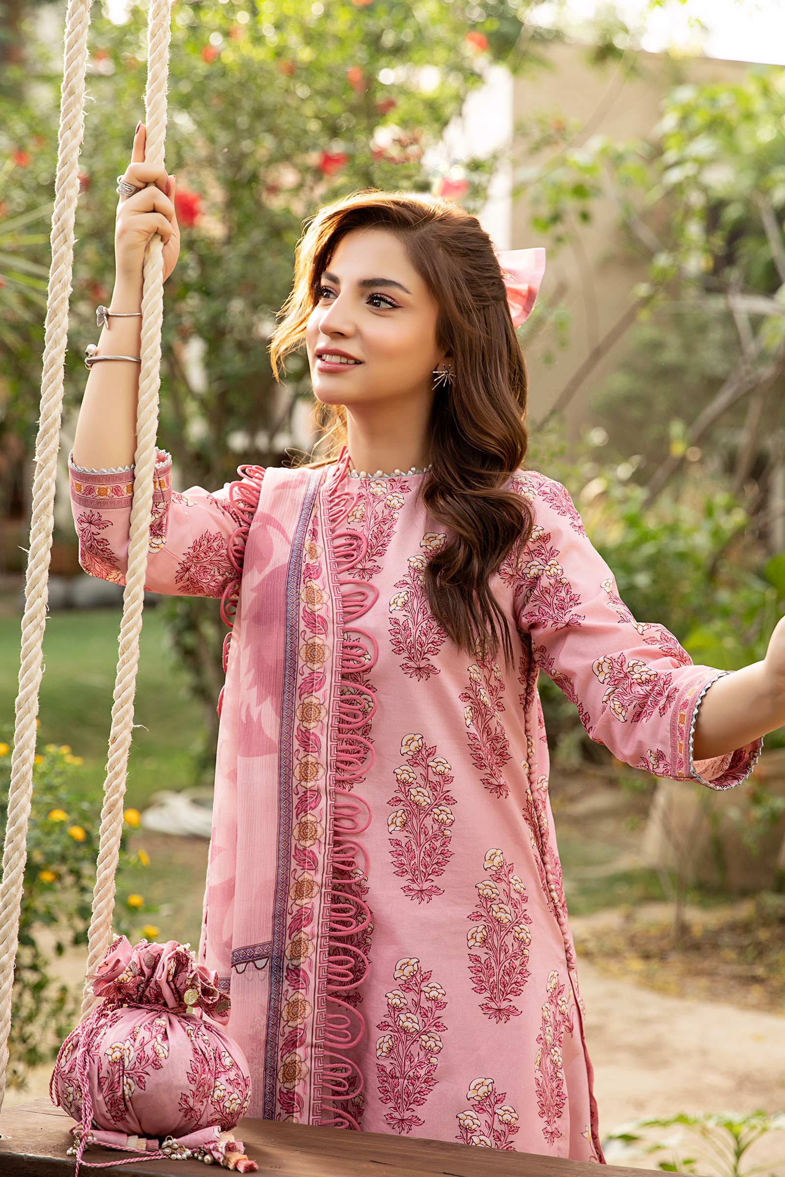 Maria B | Eid Basic Lawn | MB-CUS25-908A L Tea Pink Lawn