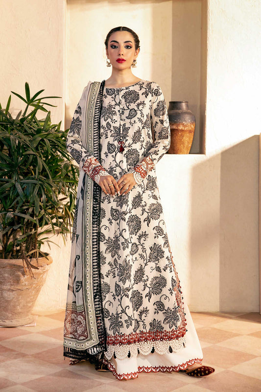 Maria B | Eid Basic Lawn | MB-CUS25-909A XS Off White Lawn