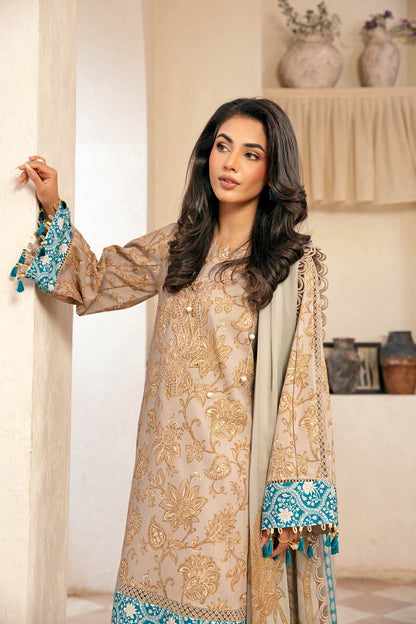 Maria B | Eid Basic Lawn | MB-CUS25-909B M Beige Lawn