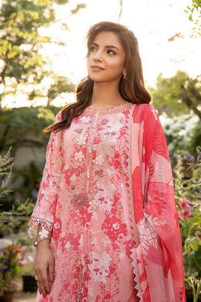 Maria B | Eid Basic Lawn | MB-CUS25-910B S Pink Lawn