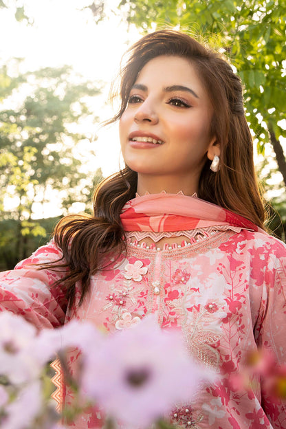 Maria B | Eid Basic Lawn | MB-CUS25-910B M Pink Lawn