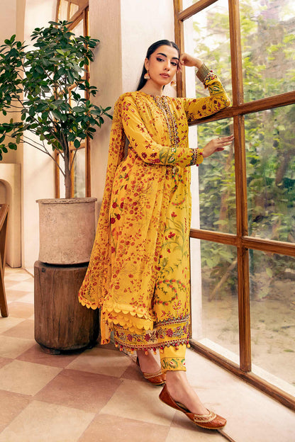 Maria B | Eid Basic Lawn | MB-CUS25-912A XL Mustard Yellow Lawn
