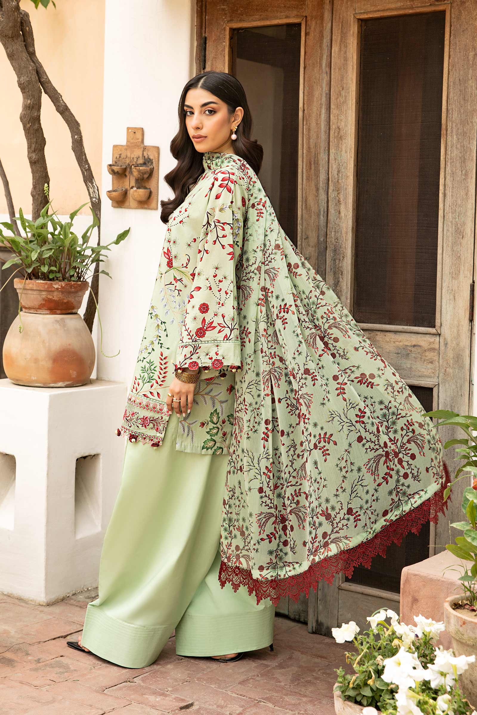 Maria B | Eid Basic Lawn | MB-CUS25-912B S Mint Green Lawn