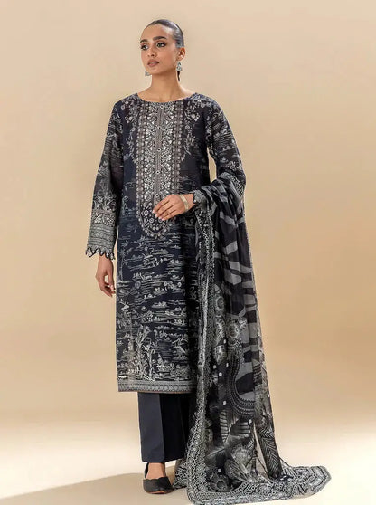 Morbagh | Lawn Collection 24 | EBONY STREAMS - Pakistani Designer Dress - by Morbagh | Type: Luxury - 100% Original at Saira Sultan