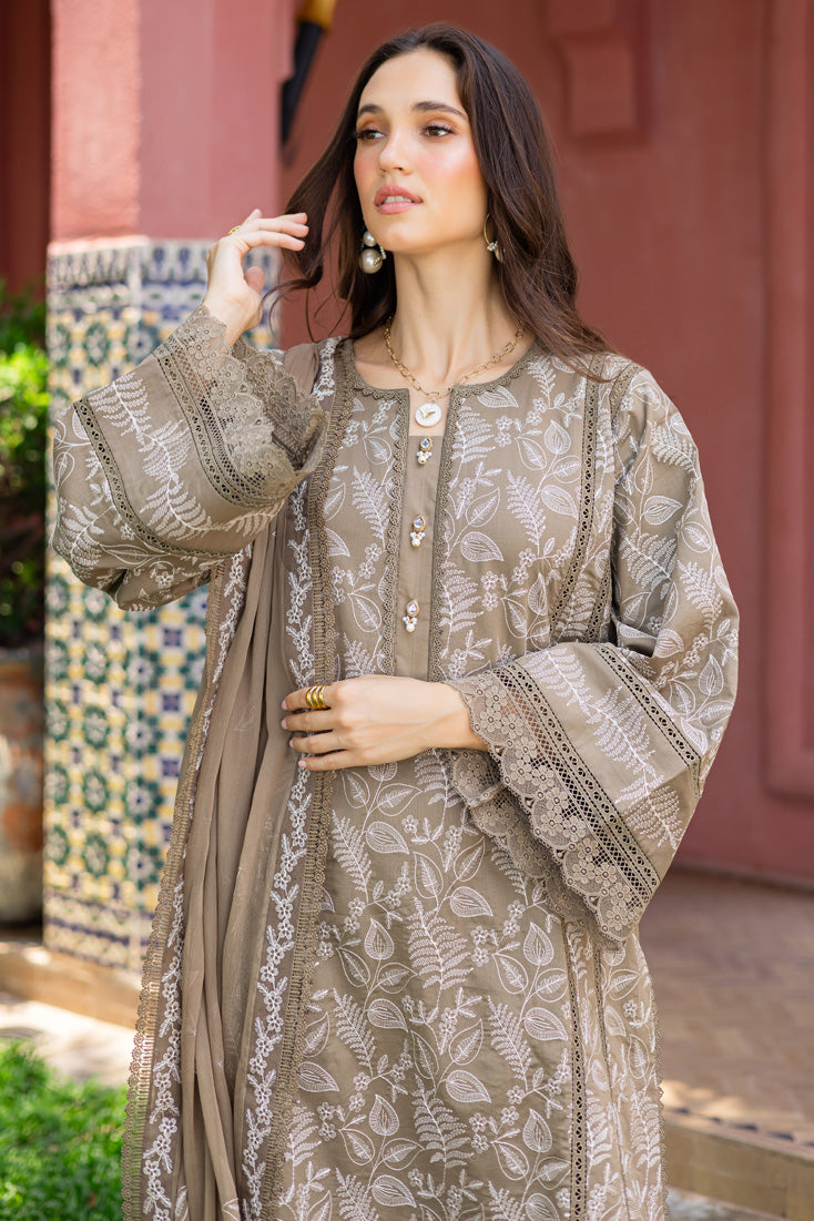 Marjjan | Seraya Lawn 25 | MBL- 19 A Custom Size Pale Brown Lawn