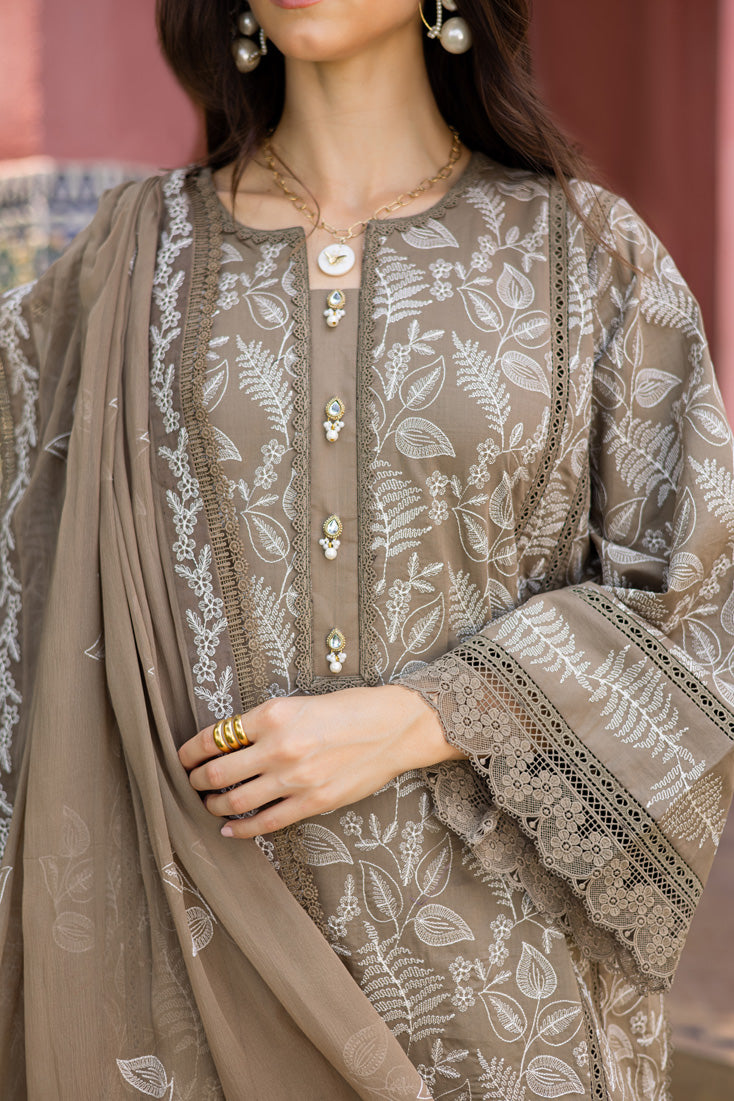 Marjjan | Seraya Lawn 25 | MBL- 19 A L Pale Brown Lawn
