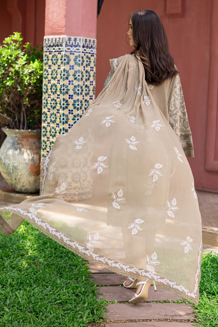 Marjjan | Seraya Lawn 25 | MBL- 19 A S Pale Brown Lawn