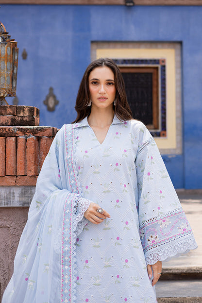 Marjjan | Seraya Lawn 25 | MBL- 20 A Custom Size Pale Sky Blue Lawn