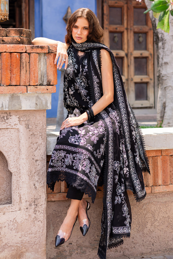 Marjjan | Seraya Lawn 25 | MBL- 22 A Custom Size Black Lawn