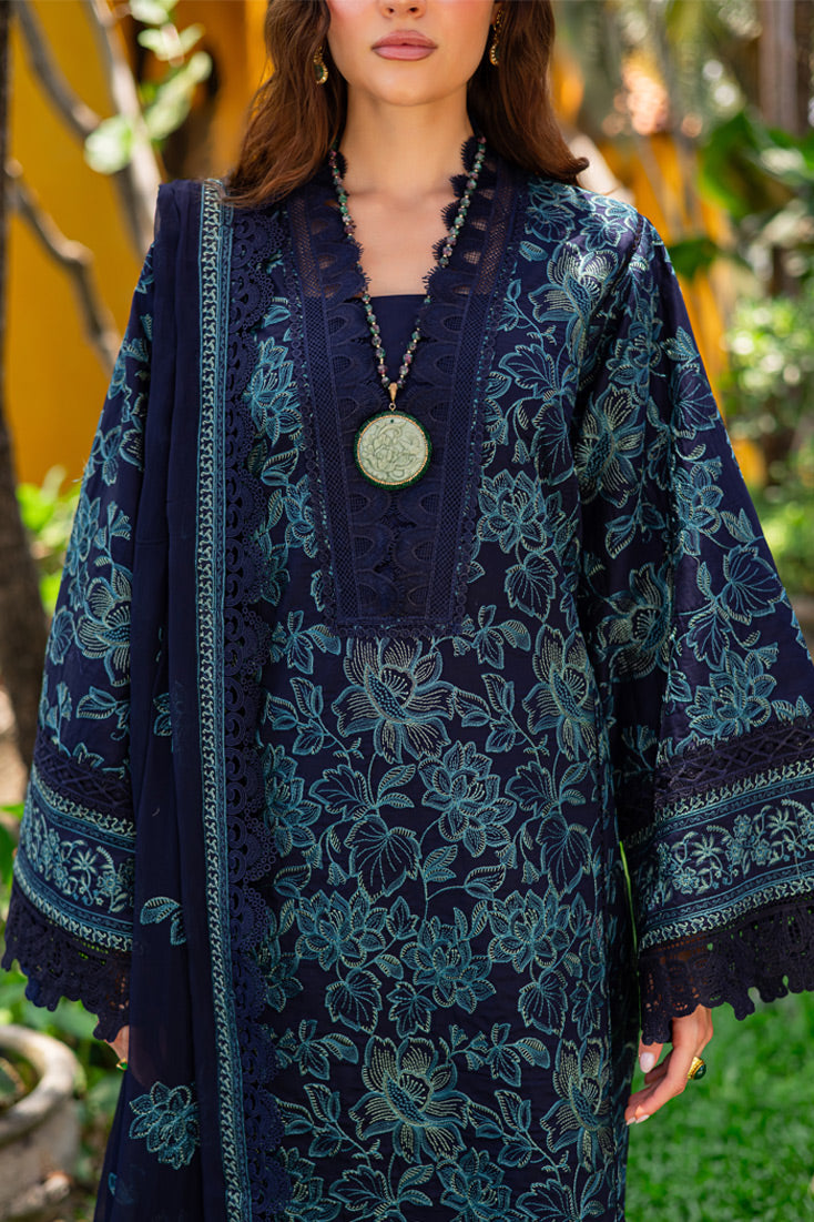 Marjjan | Seraya Lawn 25 | MBL- 23 A Custom Size Navy Blue Lawn