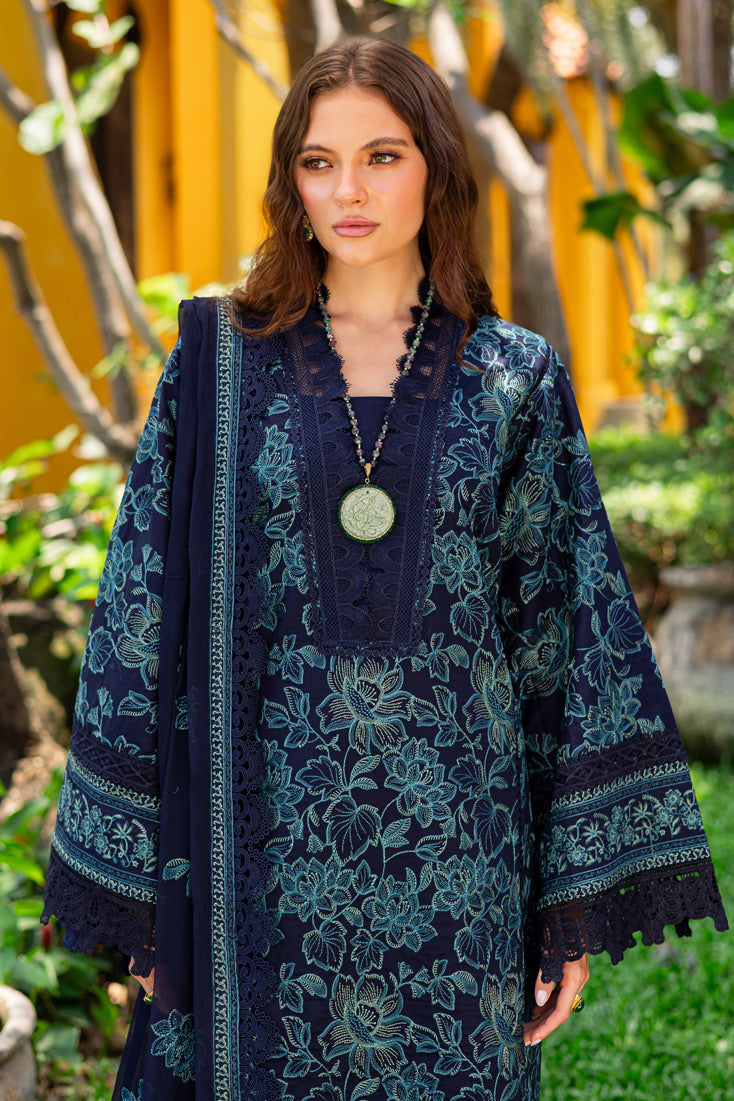 Marjjan | Seraya Lawn 25 | MBL- 23 A L Navy Blue Lawn